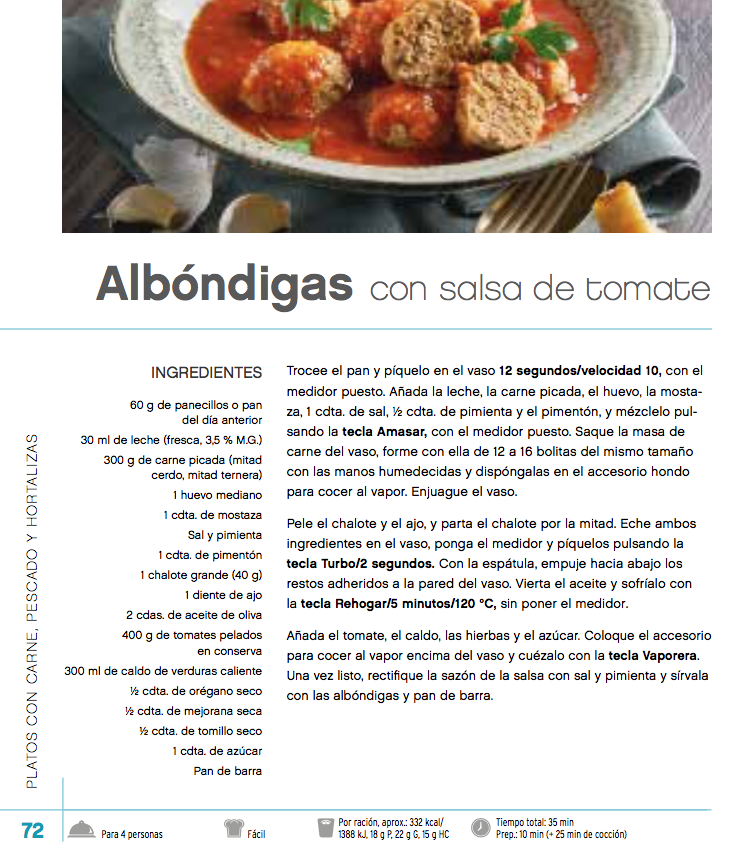 cálmese Punta de flecha repentinamente Receta de Albóndigas en salsa de tomate con Monsieur Cuisine | Rincón de  Colores